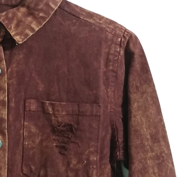 THRILL JEANS RIPPED COLLECTION DENIM JACKET / TOP/ SHIRT SZ MED - Picture 4 of 12